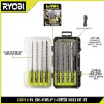 RYOBI 2 Cutter SDS + Drilling Set(8 pc.) A10801