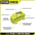 RYOBI ONE+ 18V 6-Port Fast Charger PCG006