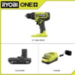 RYOBI ONE+ 18V Cordless 1/2 in. Drill/Driver Kit with 1.5 Ah Battery, Charger, and Titanium Drill Bit Set (22-Piece) PCL206K1-A972202
